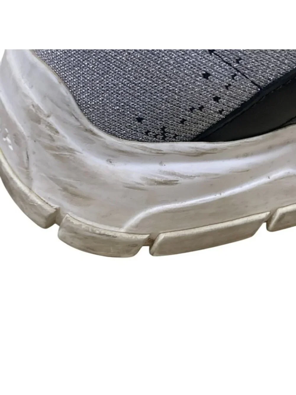 Prada Logo Knit Sneakers Size 6 Approx 23 cm Silver Color Black - Picture 10 of 13